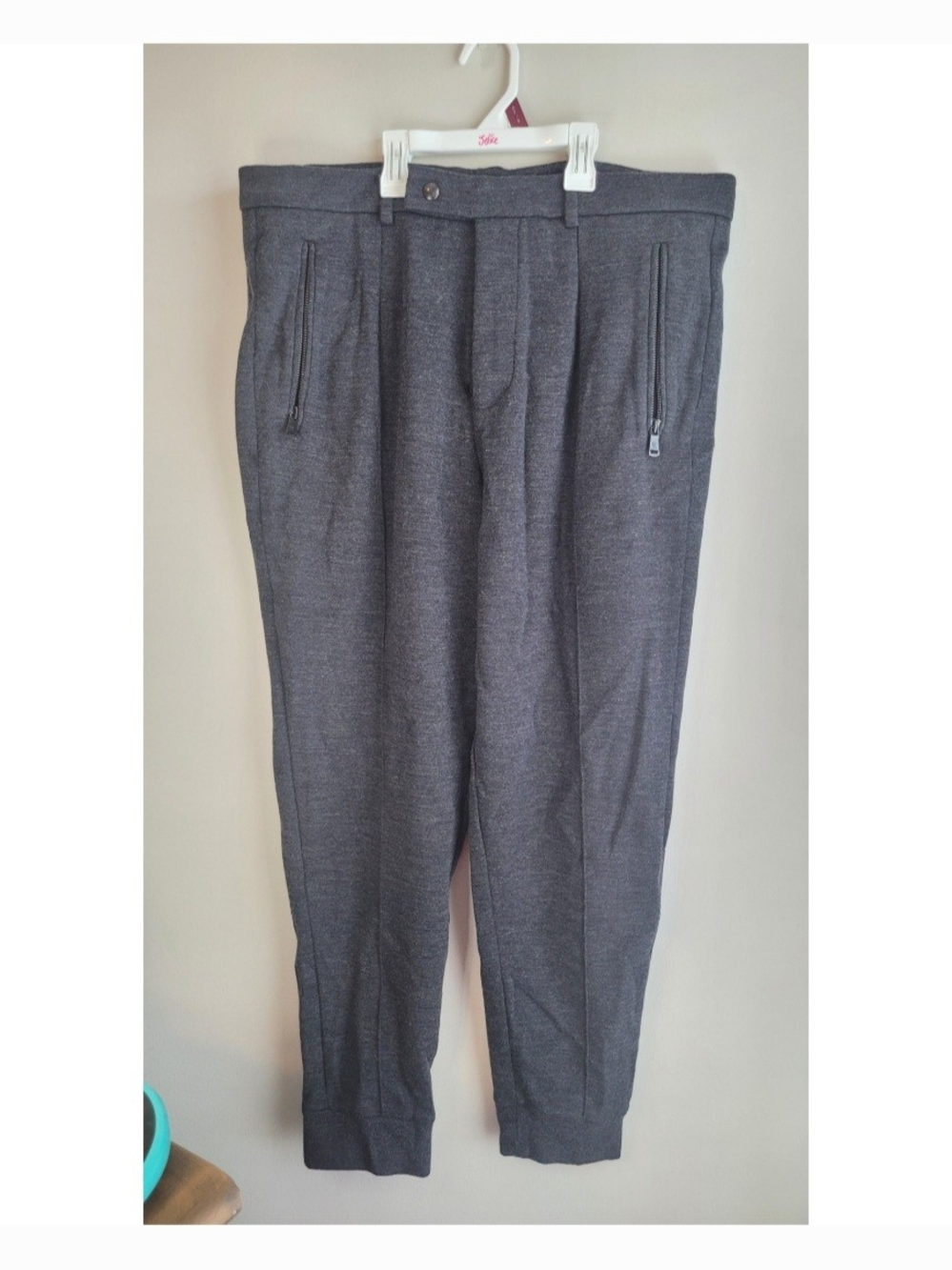 Ralph Lauren Purple Label Men's Charcoal Gray Jogger-Style Dress Pants
